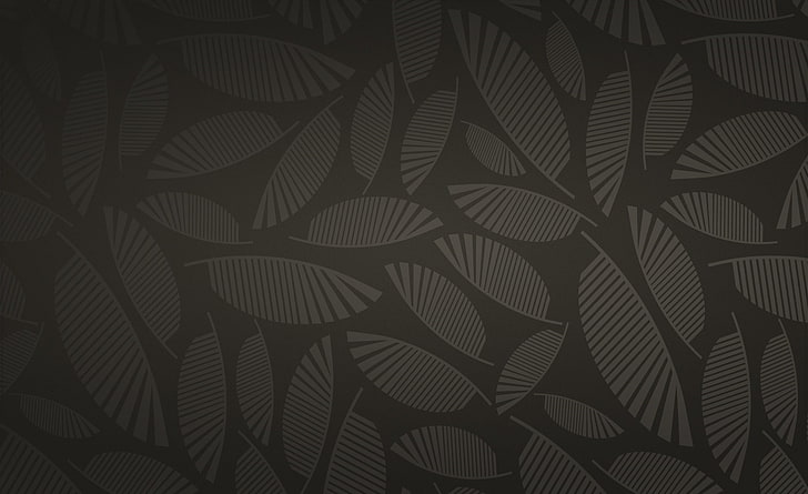 Leaves Pattern, black and gray leaf print digital wallpaper, Aero