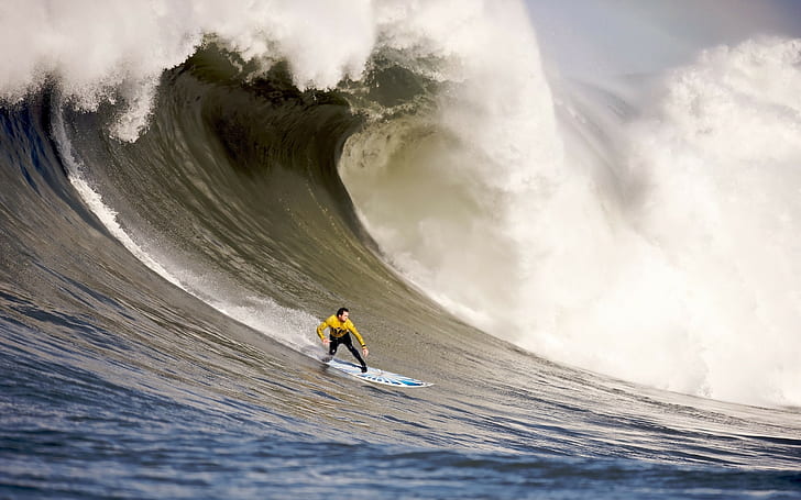 landscape, waves, surfing, HD wallpaper