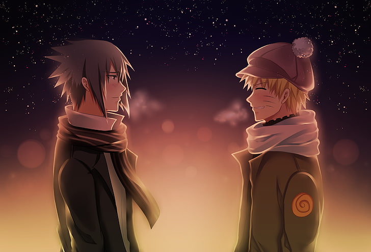 HD wallpaper: Naruto and Sasuke illustration, the evening, friends, anime,  art | Wallpaper Flare