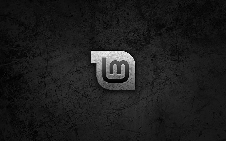 gray M logo, Linux, Linux Mint, GNU, number, wall - building feature, HD wallpaper