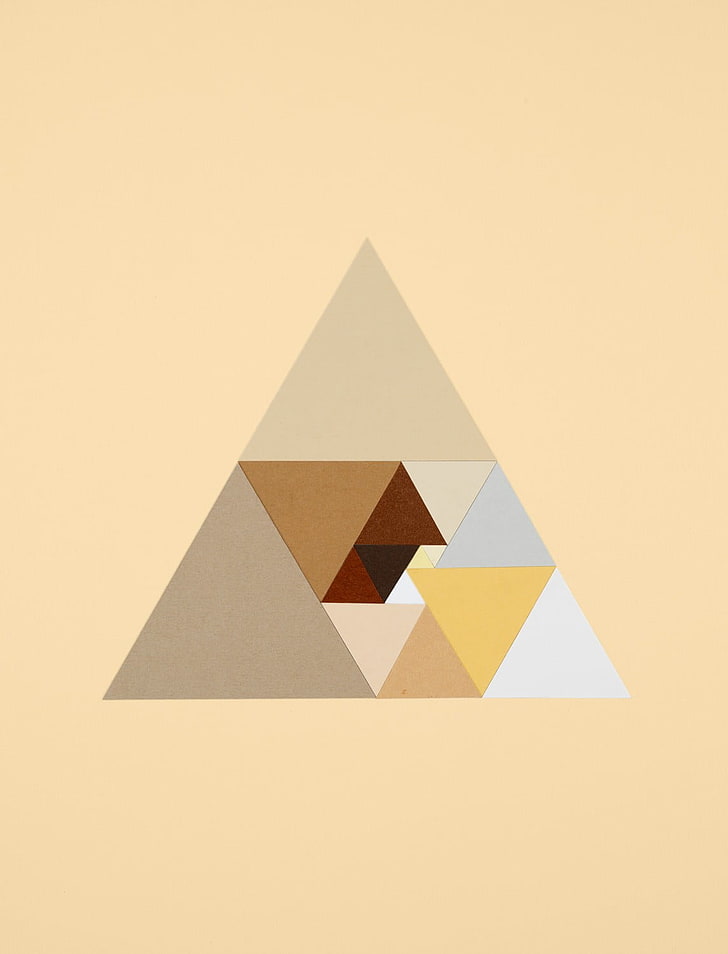 triangular decor, digital art, Android L, minimalism, pattern