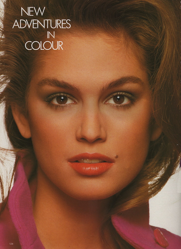 cindy crawford vintage 1980s, portrait, one person, young adult