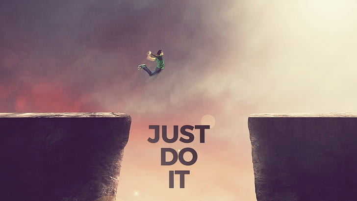 Nike, jumping, motivational, HD wallpaper