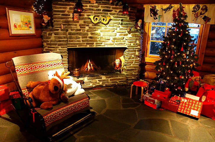 Christmas fireplace 1080P 2K 4K 5K HD wallpapers free download   Wallpaper Flare