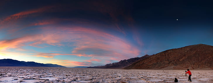 landscape photography, Bad, Water, Good, Light, Badwater, Sunset, HD wallpaper
