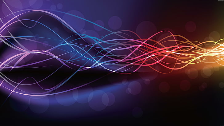 light, purple, wave, multicolor, line, colorful, graphics, abstract art, HD wallpaper