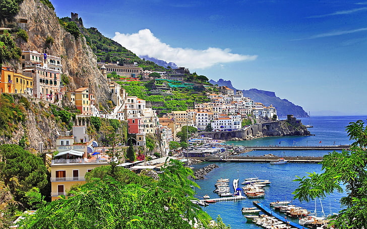 Positano waterfront landscape photos wallpaper 07, Cinque Terre, Italy