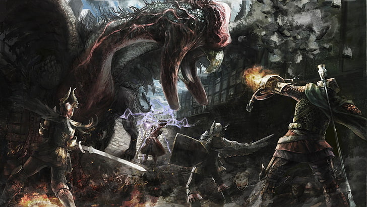 graphics artwork of warrior, video games, Dragon's Dogma, Japan