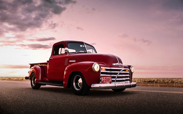 Hd Wallpaper Red Utility Truck Car Chevrolet Retro Old Pickup Lunchbox Photoworks Wallpaper Flare
