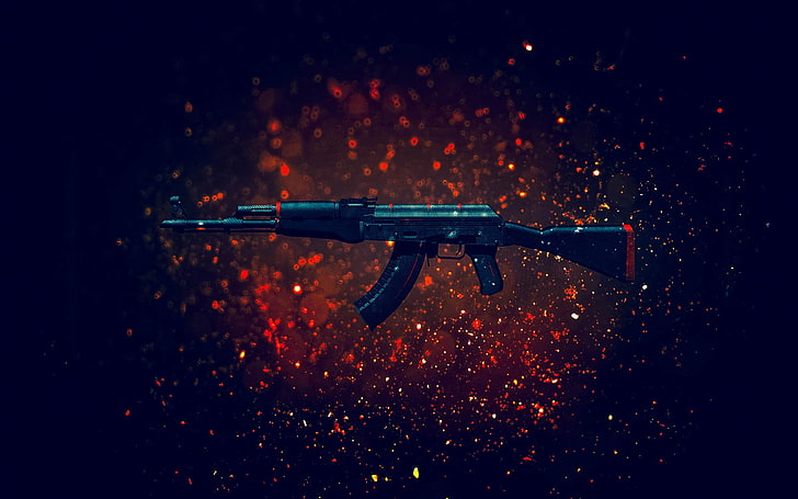 black and red assault rifle, Counter-Strike: Global Offensive, HD wallpaper