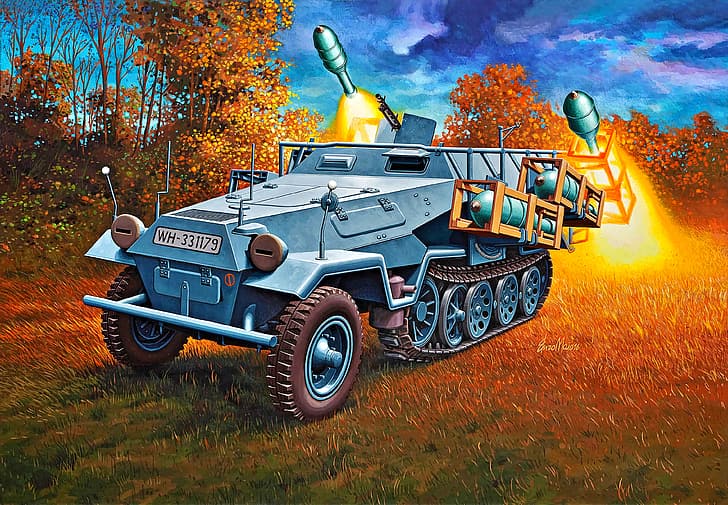 self-propelled, The Second World War, Throw frame 40, heavy, HD wallpaper
