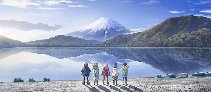 Ena Saitou, Yuru Camp, Nadeshiko Kagamihara, anime, Chiaki Oogaki, HD wallpaper
