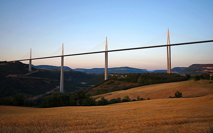 landscapes france bridges millau viaduct skyscapes Architecture Bridges HD Art
