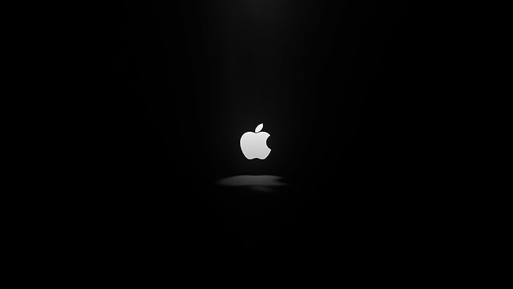 4K, Logo, Dark, Apple, copy space, no people, night, indoors, HD wallpaper
