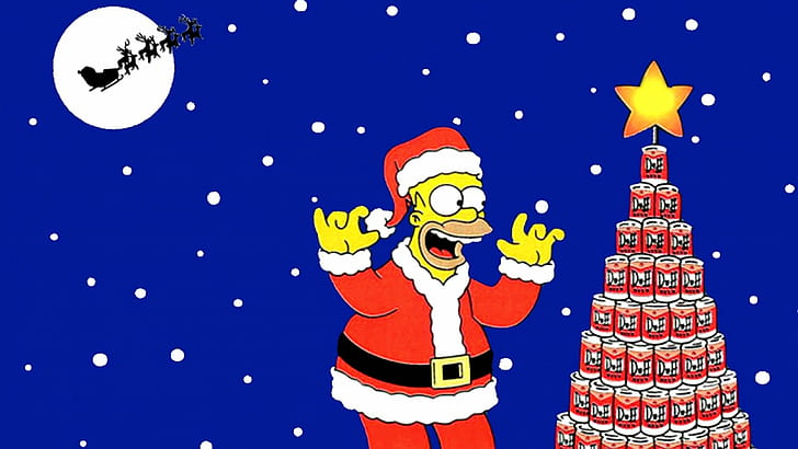 HD wallpaper: christmas, holiday, Simpsons | Wallpaper Flare