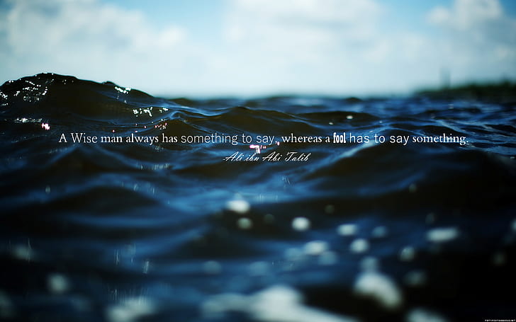 sea, Imam, sky, nature, Ali ibn Abi Talib, quote, Islam, water, HD wallpaper