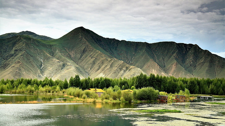 river, lhasa, tibet, china, lhasa river, mountains, nature, HD wallpaper