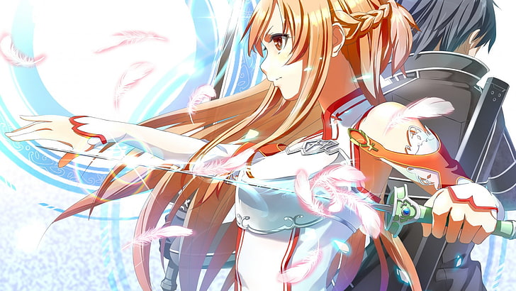 brown-haired female character illustration, anime, Sword Art Online, HD wallpaper