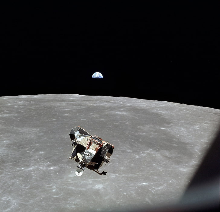 satellite, Apollo, Moon, landscape, space, transportation, mode of transportation