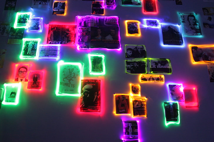 lights, artificial lights, colorful, illuminated, neon, multi colored, HD wallpaper
