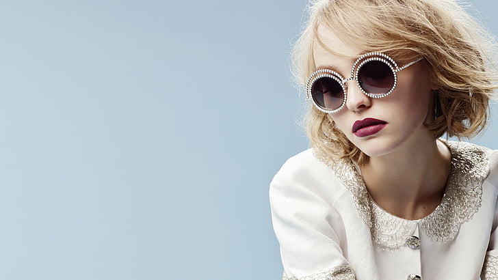 Lily-Rose Depp, CHANEL, glasses, HD wallpaper
