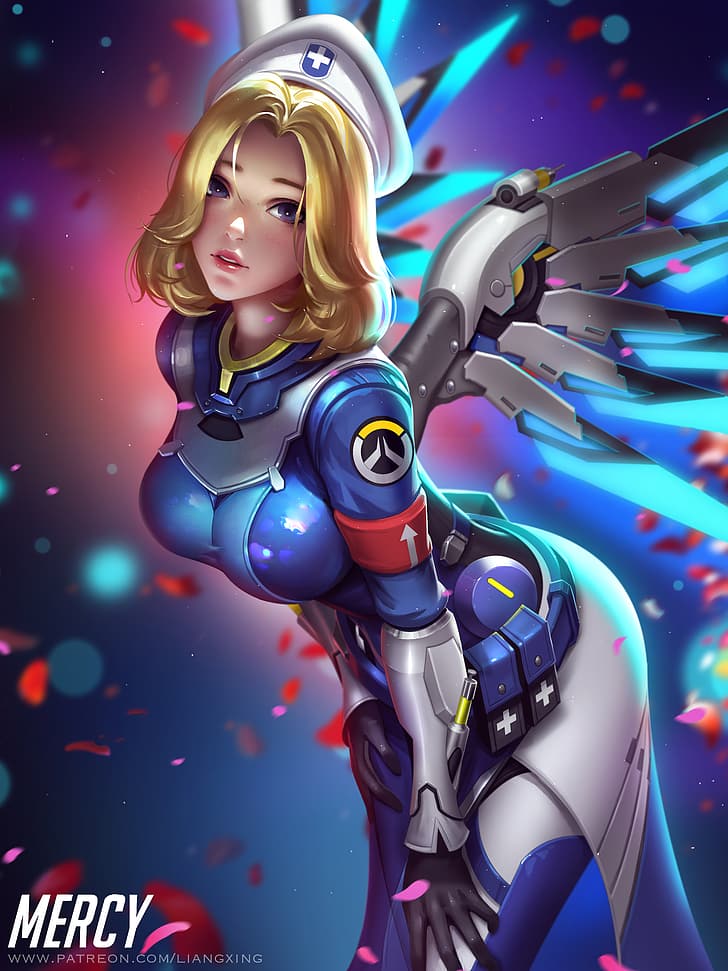 Mercy (Overwatch), video games, video game characters, video game girls, HD wallpaper