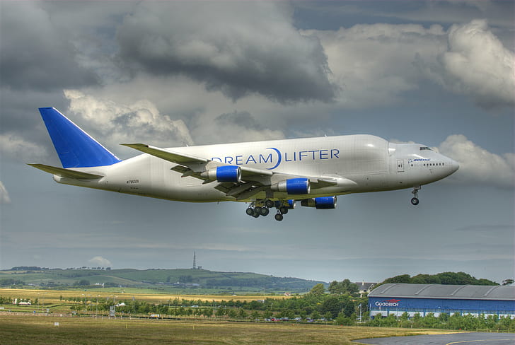 747 400, aircrafts, airliner, airplane, beluga, boeing, cargo, HD wallpaper