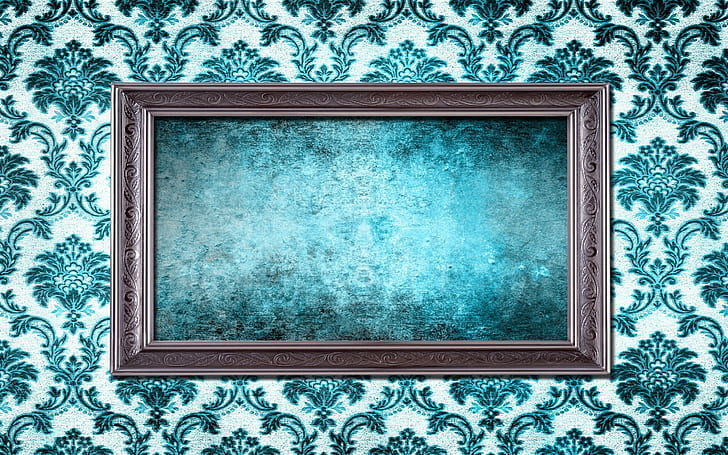 Frame, Wall, Patterns, Textures, picture frame, retro styled, HD wallpaper