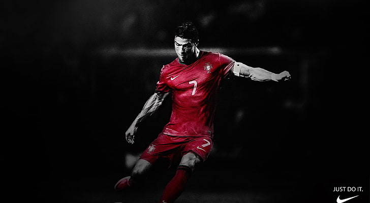Just Do It HD Wallpaper, Cristiano Ronaldo, Sports, Football