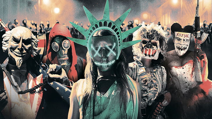 Statue of Liberty, The Purge, mask, the purge election year