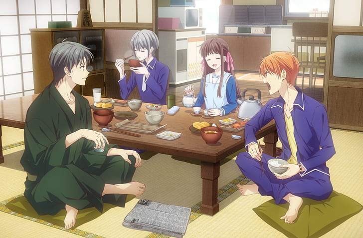 Anime, Fruits Basket, Kyo Sohma, Shigure Sohma, Tohru Honda