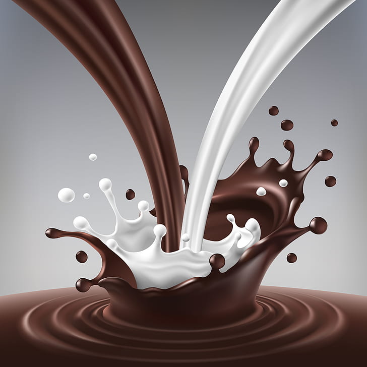 HD wallpaper: artwork, Brown, chocolate, Milk, white | Wallpaper Flare