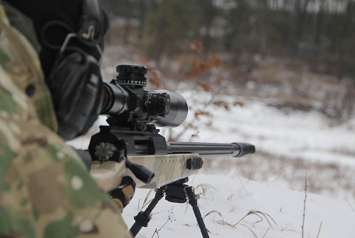 LobaevArms, sniper rifle, gun, weapon, aiming, military, day, HD wallpaper