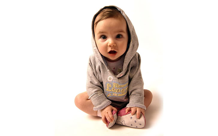 Cute Little Baby Boy, baby boy's gray pullover hoodie, HD wallpaper