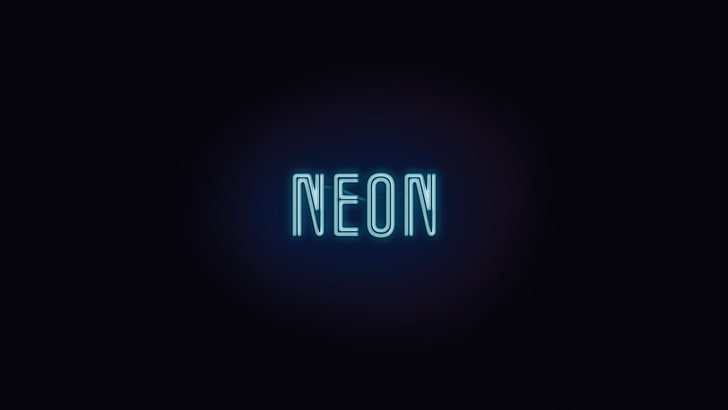 neon, Photoshop, text, simple background, black background, HD wallpaper