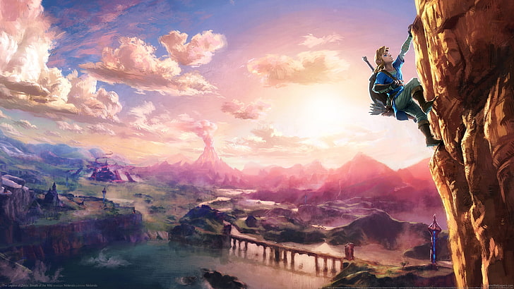 brown rock illustration, The Legend of Zelda, Link, Wii U, Nintendo, HD wallpaper
