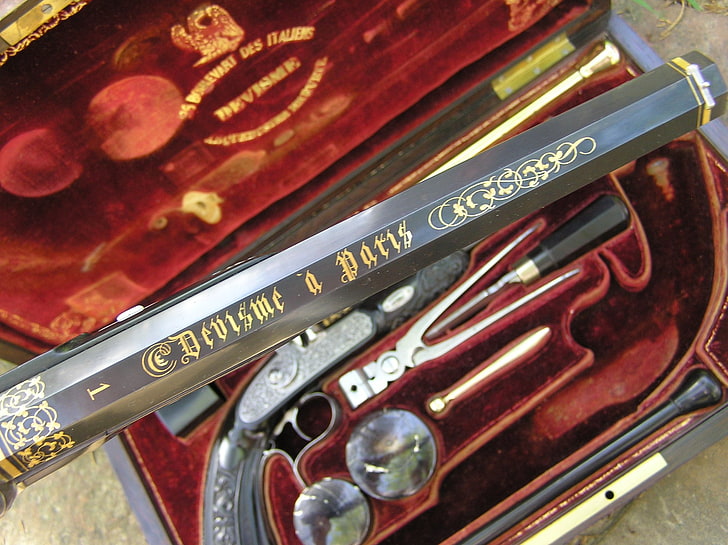 antique percussion pistol french ebony stocked devisme paris target pistols 2000x1496  Aircraft Antique HD Art, HD wallpaper