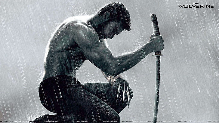 HD wallpaper: The Wolverine illustration, sword, shirtless, X-Men, one  person | Wallpaper Flare