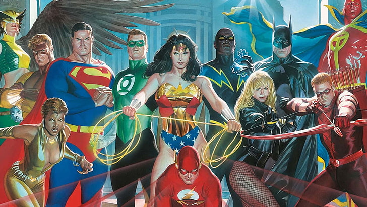 DC Comics Justice League wallpaper, Alex Ross, Superman, Wonder Woman, HD wallpaper