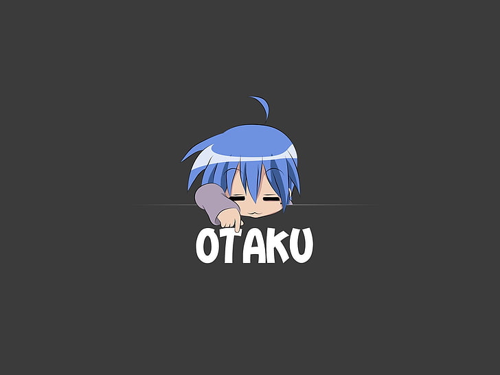 anime girls, Lucky Star, Izumi Konata, blue hair, simple background, HD wallpaper