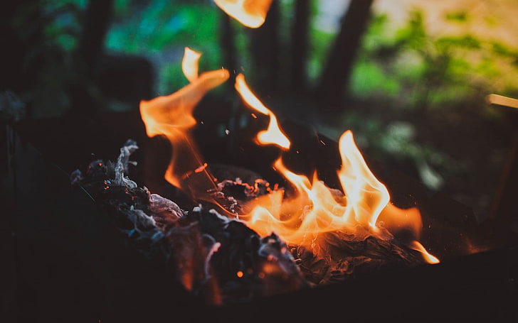 bonfire, burning, flame, fire - natural phenomenon, heat - temperature, HD wallpaper