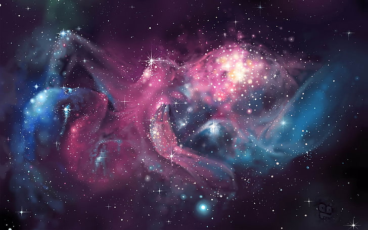 white stars, Space, nebula, the birth of the universe, astronomy, HD wallpaper