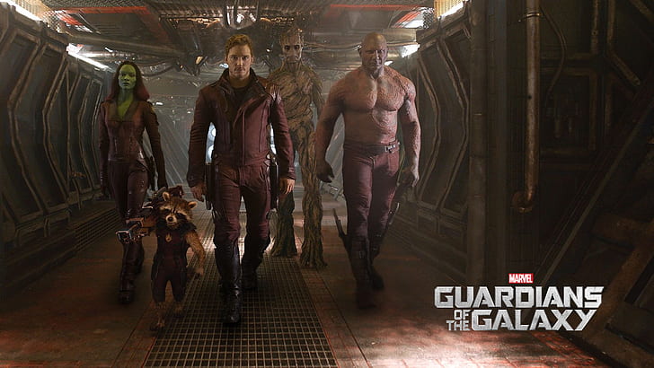 Guardians of the Galaxy Marvel Chris Pratt Zoe Saldana HD, movies, HD wallpaper