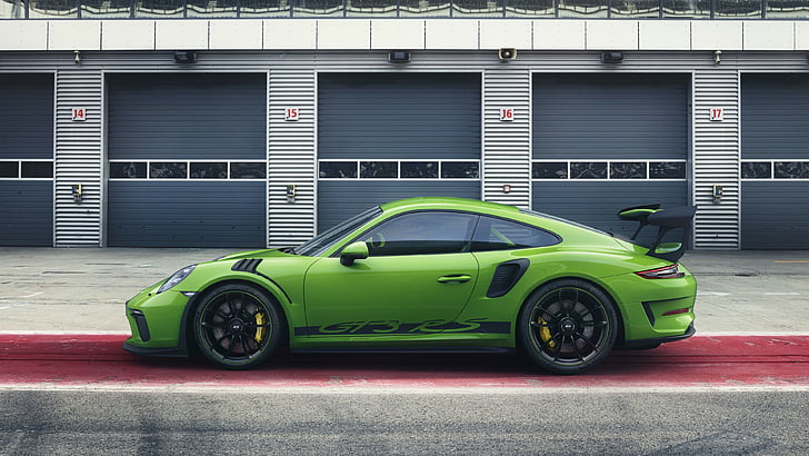green Porsche GTS RS coupe, Porsche 911 GT3 RS, sport car, 4k, HD wallpaper