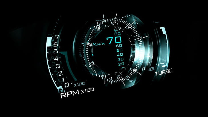 Saab speedometer, teal rpm gauge, cars, 1920x1080, HD wallpaper