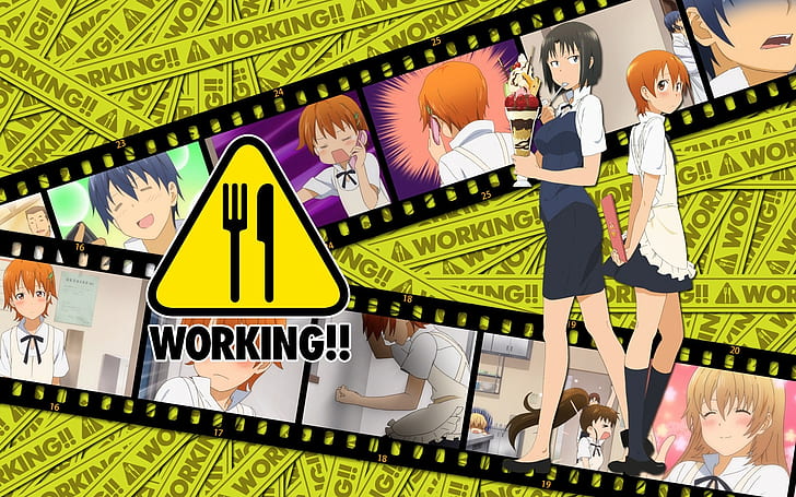 Working!!, anime girls, Shirafuji Kyouko, Inami Mahiru, HD wallpaper