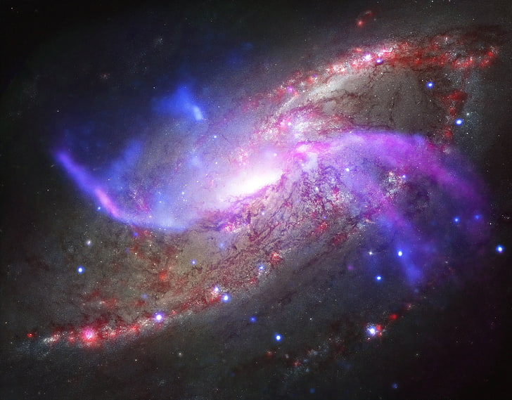 purple and red galaxy wallpaper, space, nebula, stars, astronomy, HD wallpaper