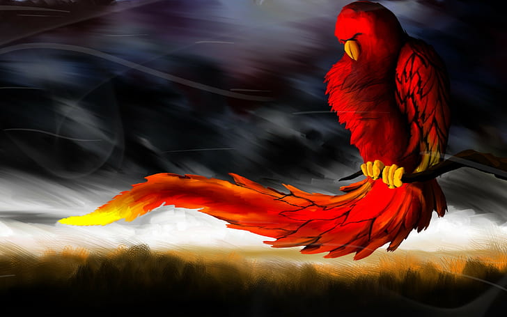 birds, phoenix, artwork, fantasy art