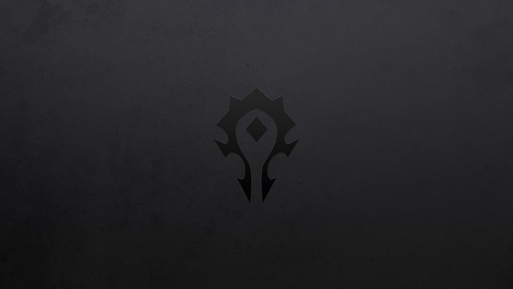 black weapon logo, black background, World of Warcraft, video games, HD wallpaper
