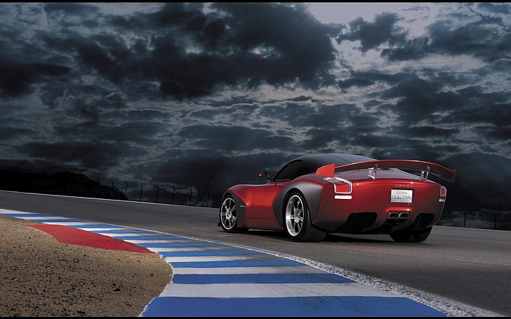 red coupe, supercars, Devon GTX, race tracks, transportation, HD wallpaper